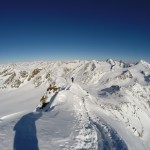 Abstieg über den Grat der Fineilspitze.