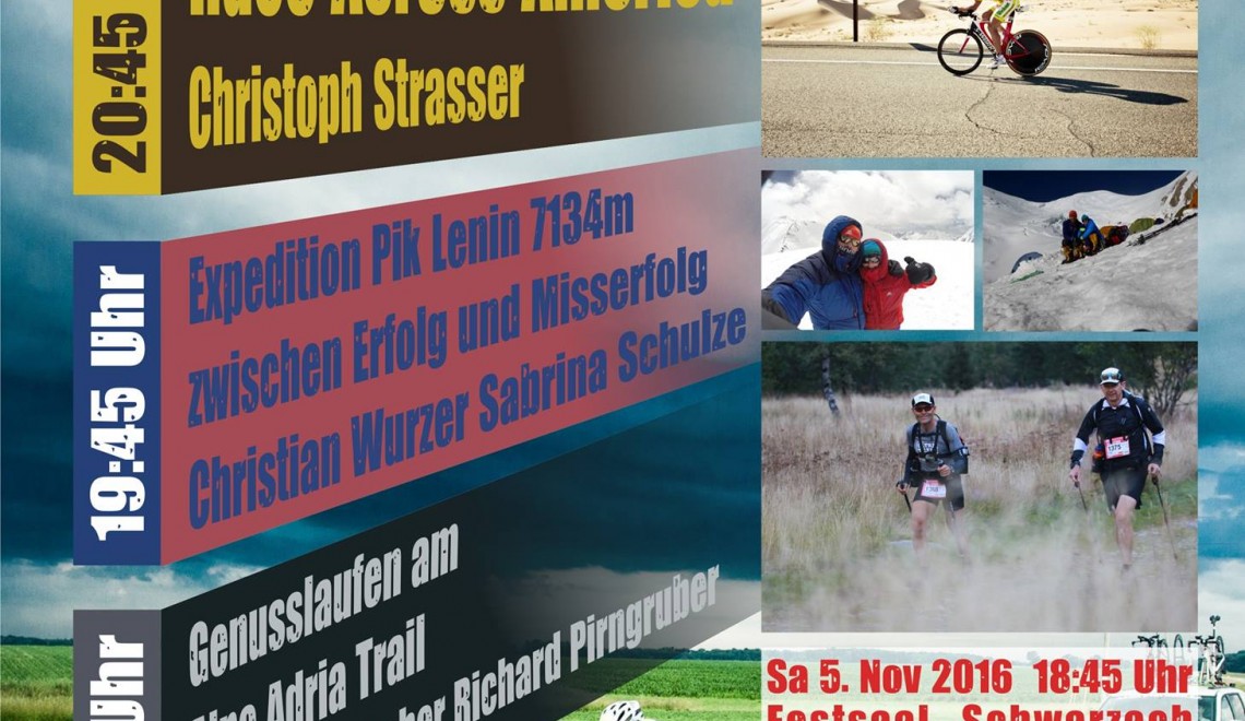 8. Herbstvortrag Schwarzach – mit Laufen, Bergsteigen und Rennradfahren extrem