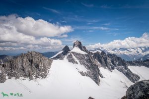 Rückblick zur Reichenspitze mit dem Gipfelaufbau.